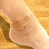 5 шт./компл. женские браслеты на щиколотку, многослойная полая цепь, регулируемая длина, простой стиль, украшение на щиколотку, ювелирные изделия, вечеринка, пляж, повседневная цепь на щиколотку