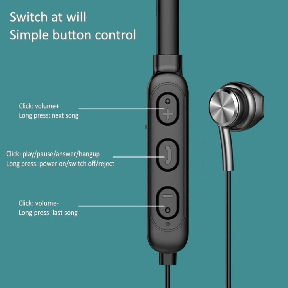 with Mic Neckband Headphones Waterptoof Sports Headsets Wireless Bluetooth Earphones Sports