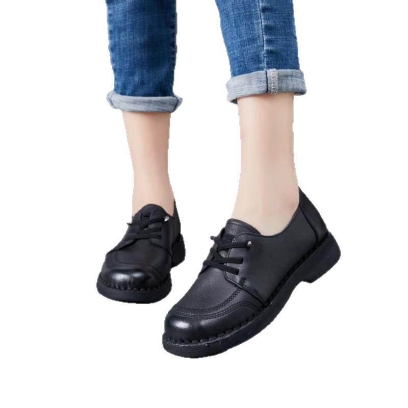 Женские туфли ручной работы в ретро-стиле из кожи на шнуровке, слипоны - мягкая подошва, удобные и повседневные