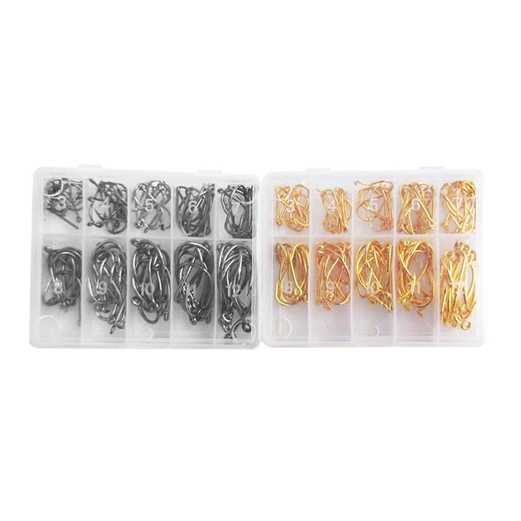 100 Штук Рыболовный Крючок Универсальный Морская Рыба Углеродистая Сталь Рыболовный Крючок Инструмент для Профессионального Рыбака Новичка