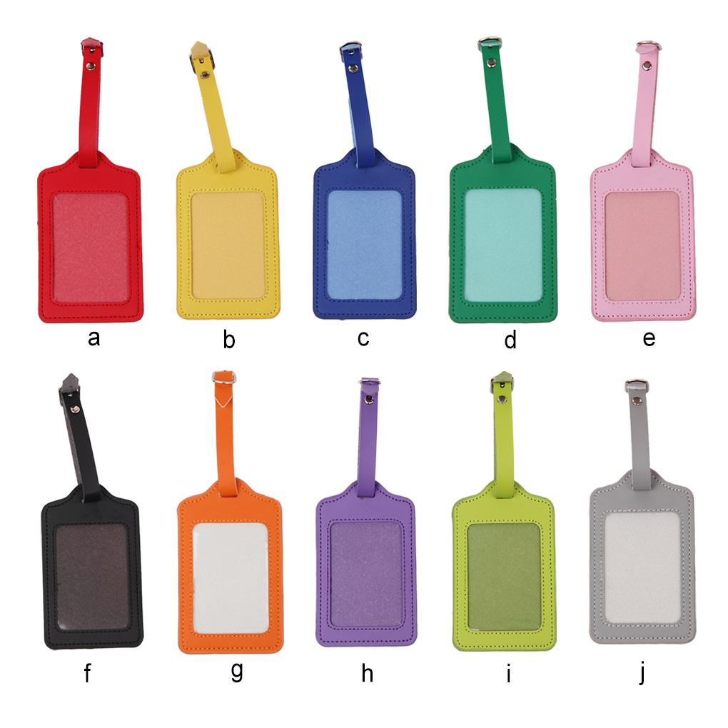 Leather Luggage Suitcase Address Name Holder Boarding Pass Tags Anti-lost Colorful Identifier Card Label Accessories