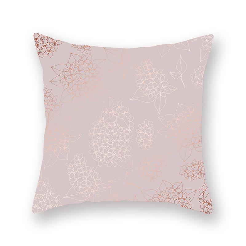 Декоративная наволочка 45*45 см, розовое золото, геометрия, полиэстер, украшение для дома, чехол для подушки автомобиля, наволочка для дивана, квадратная