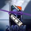 4-в-1 240 Вт Быстрая зарядка PD Кабель для передачи данных с разъемами USB-C и Lightning для iPhone, iPad, Xiaomi и Samsung