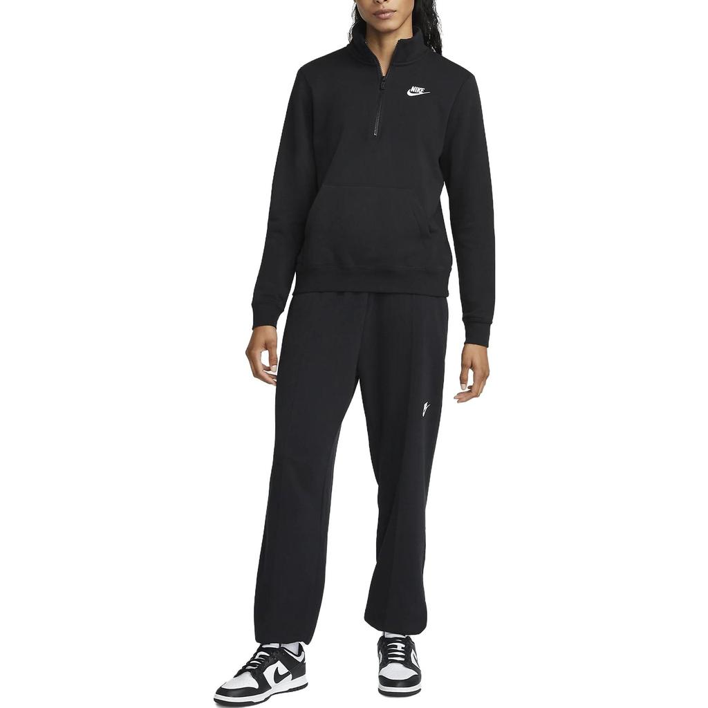 Nike Sweatshirts Women's Black Stand Collar Moderate Regular DQ5839-010