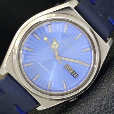 АВТОМАТИЧЕСКИЕ 7009A ВИНТАЖНЫЕ SEIKO ЯПОНИЯ МУЖСКИЕ ЧАСЫ С НЕБЕСНО-ГОЛУБЫМ ЦИФЕРБЛАТОМ a701455-5