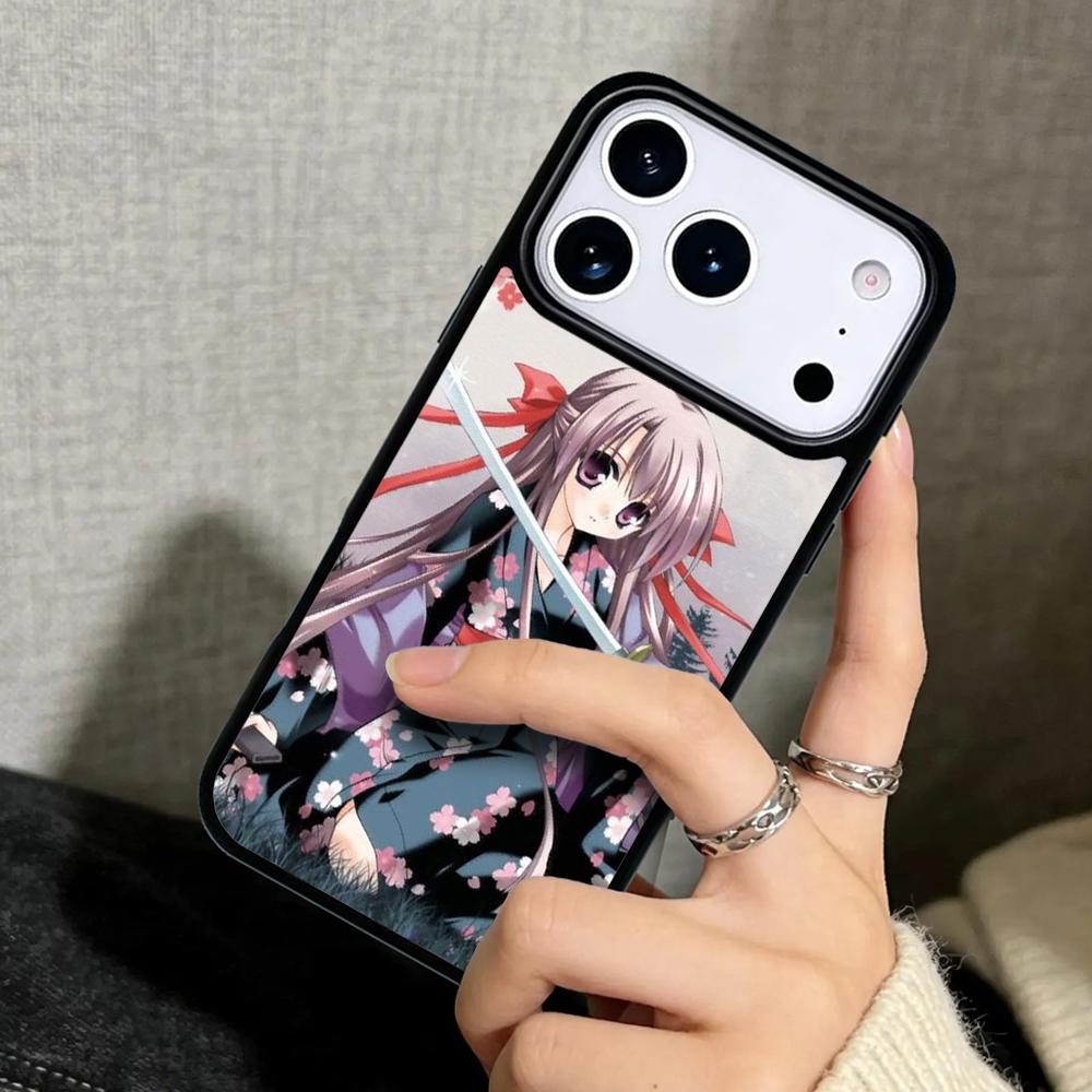 Capa Case for iPhone 17 Air 16 Pro Max 15 Plus 11 13 Mini 14 12 Back Phone Cover Japanese Style Anime Girl