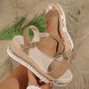 Fashion Women's Sandals Fashion Rivets Platform Sandals Women Plus Size 36-42 Thick Bottom Summer Sandles Woman Ankle Buckle Sandalias