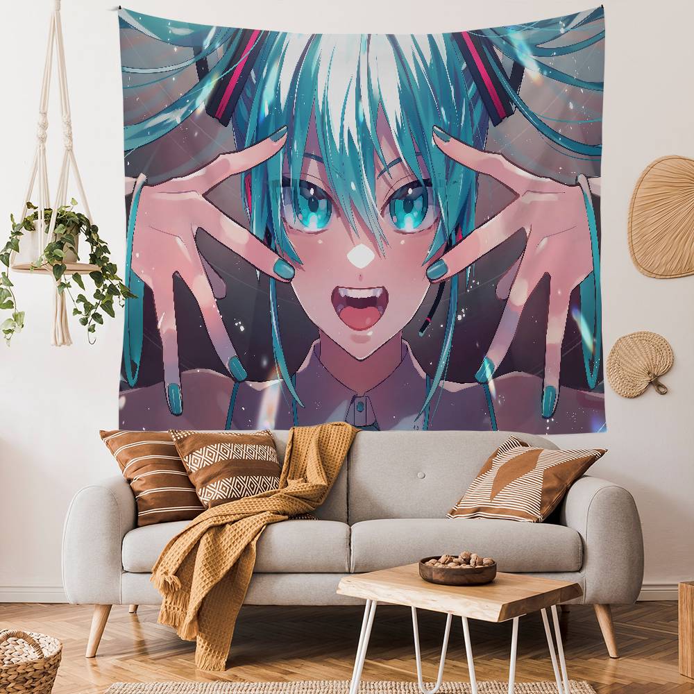 Музыкальные персонажи MMiku Подвесной богемный гобелен Индийский Будда Настенное украшение Колдовство Богемный Хиппи Дешевый Хиппи Стена