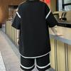 Летняя футболка с коротким рукавом Повседневный костюм из двух предметов для мальчиков Свободные шорты из ледяного шелка Красивый Универсальный Молодежный Тонкий костюм