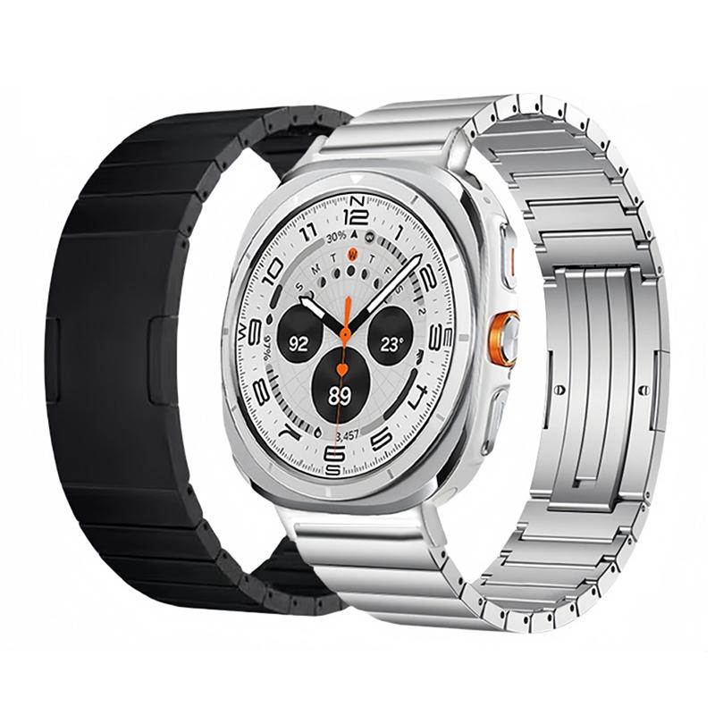 Металлический ремешок для Samsung Galaxy Watch Ultra 47 мм со складной застежкой, ремешок для часов из титанового сплава