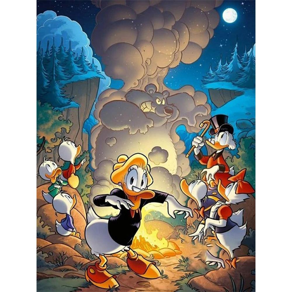 Disney Алмазная живопись Утенок Дональд Фэнтези Приключение Иллюстрация Мозаика Вышивка Создание изображения Алмазная живопись, Вышивка крестом Домашний декор 5D Сделай сам