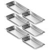 6 Pack Hotel Pans, Full Size Anti-Jam Steam Pan, 0.8mm Thick Stainless Steel Restaurant Steam Table Pan, 2.5-Inch Deep Commercial Table Pan