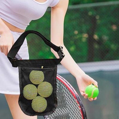 Черный держатель для теннисных мячей Golf Fanny Pack, сумка на пояс, держатель аксессуаров, сетчатая сумка для хранения