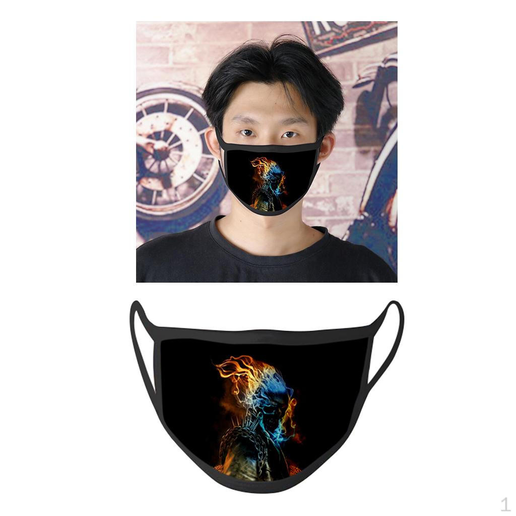 Маска из ткани с принтом черепа, многоразовая, моющаяся, для вечеринки в стиле панк