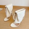 Spring Autumn Design Sexy Peep Clip Toe Women Boots Thin High Heels Sandals Zipper Pole Dancing Stripper Shoes