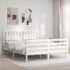 VidaXL Bed Frame with Headboard White 160x200 Cm Solid Wood 3194322