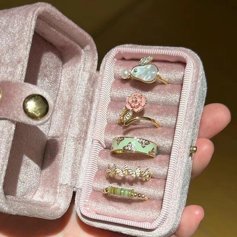 Enamel Colorful Butterfly Ring For Women Adjustable Open Design Unique And Jewelry Chic