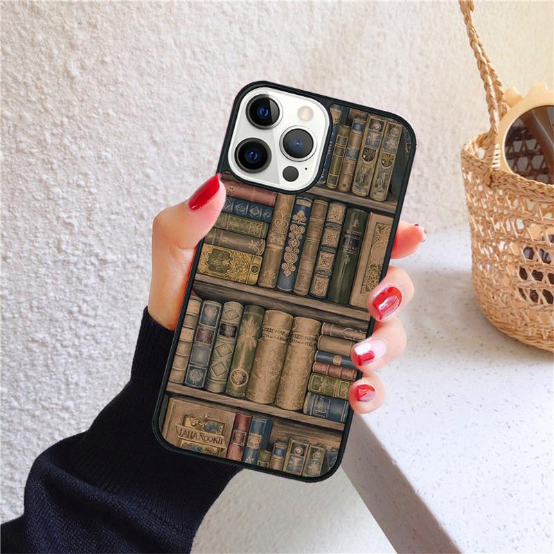 Винтажная Книжная Библиотека Полка для Книг Чехол для Телефона для iPhone 17 Air 16 15 14 12 13 PLUS 11 PRO MAX Чехол Fundas Оболочка