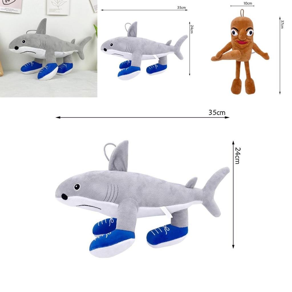 Soft Shark Stuffed Animal Plushie With Pp Cotton Filling Short Fur For Children
