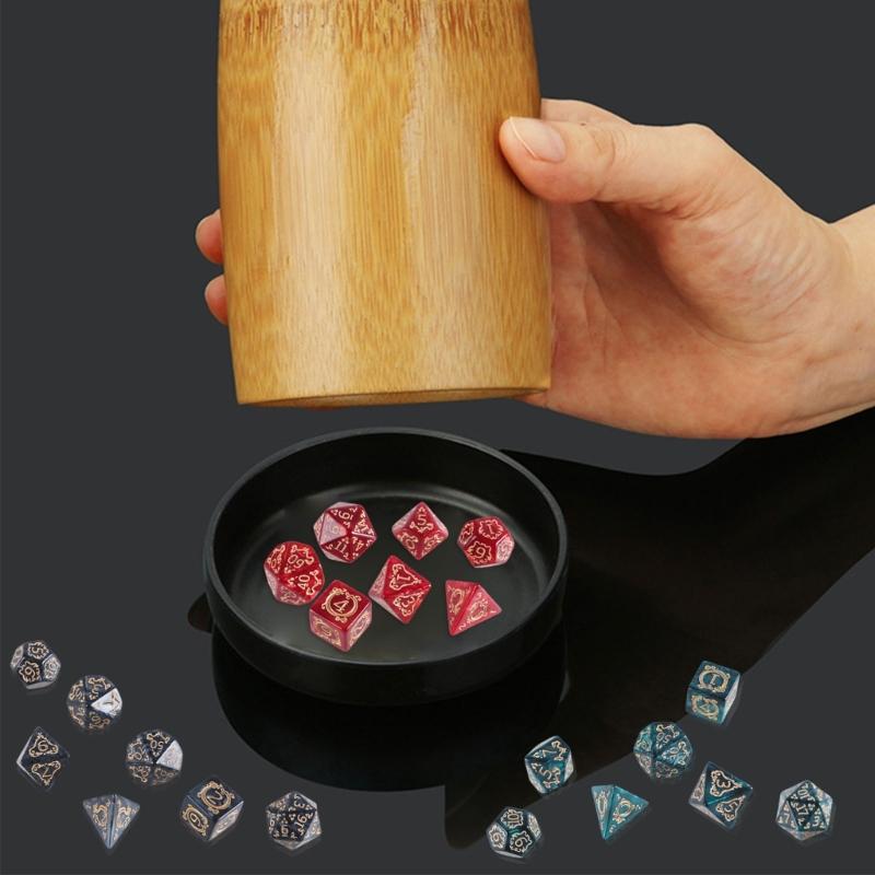 7 шт. Акриловые многогранные кубики с узором дракона, сменные кубики для ролевых игр, аксессуары для настольных игр, долговечные