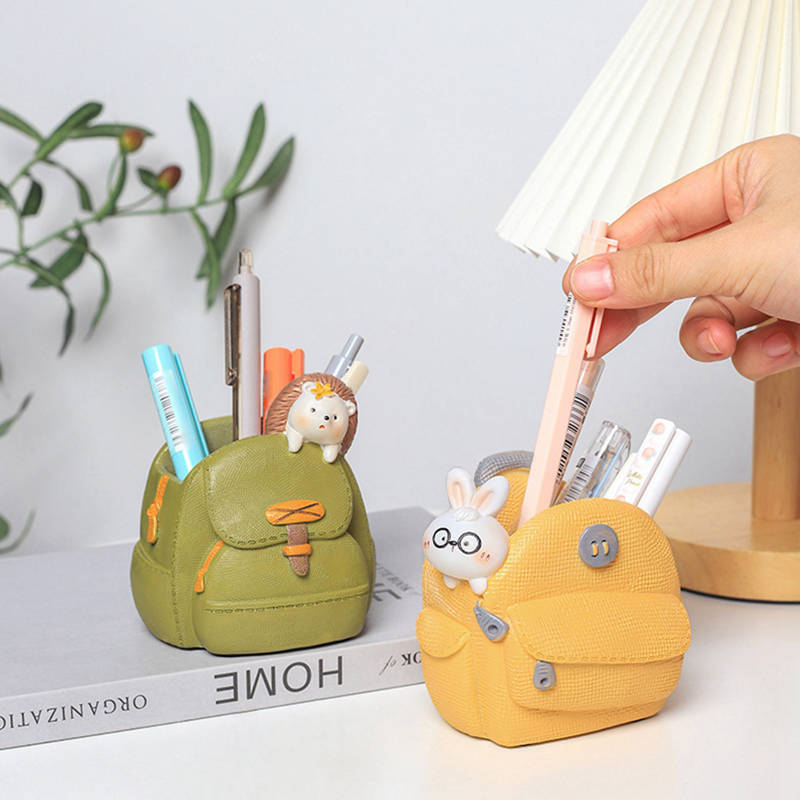 Мини-горшок из смолы для суккулентных растений, садовые статуэтки, рюкзак, цветочный горшок в виде кролика, держатель для ручек, формы из смолы, горшки