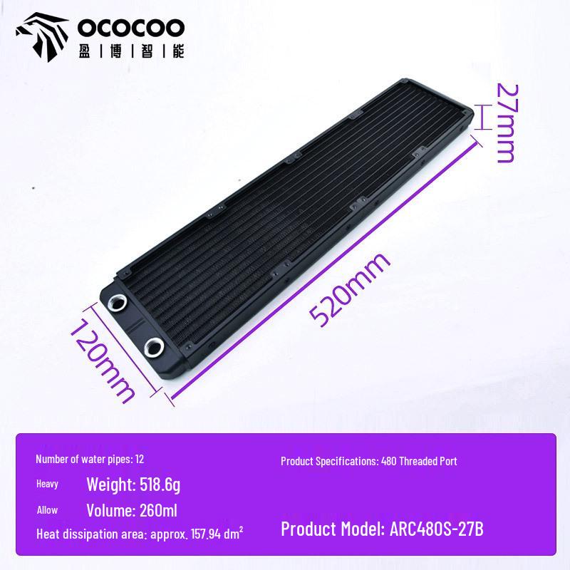 Aluminum Water Cooling Radiator for Desktop PCs - Available in 80, 120, 240, 360, 480 Sizes