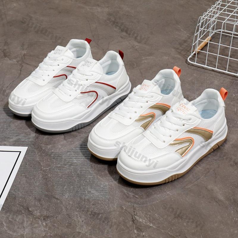 Женская обувь 2025 Весна Осень Новые Удобные Увеличение роста Шнуровка Прошивка Повседневная обувь Дышащие Сетчатые Кроссовки на платформе