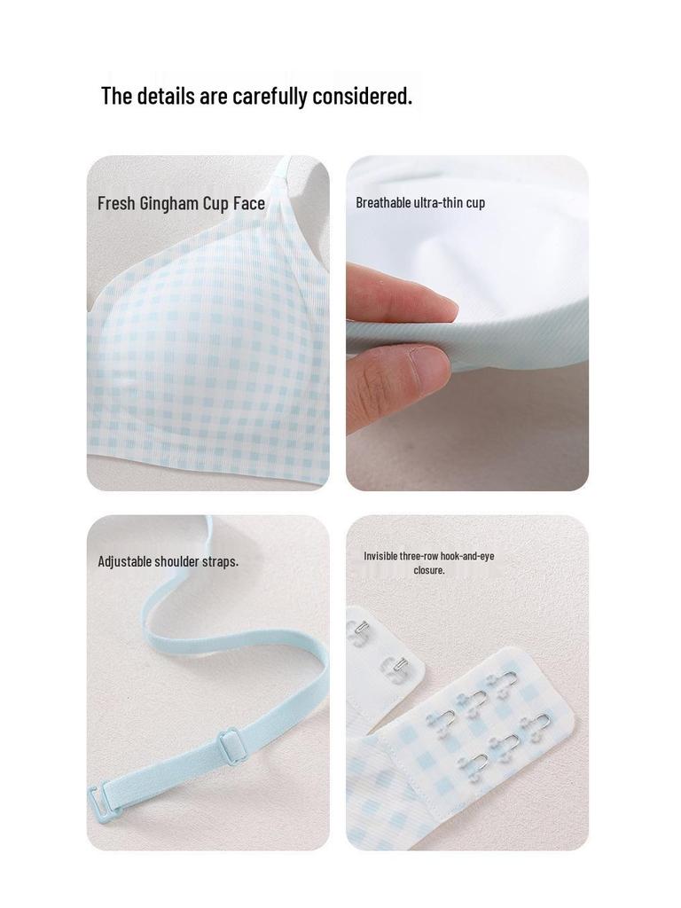 Бесшовный женский бюстгальтер: Маленький Обхват Груди, Легкий, Удобный, Без Косточек, Дышащая Чашка, Дополнительный Подклад для Лета.