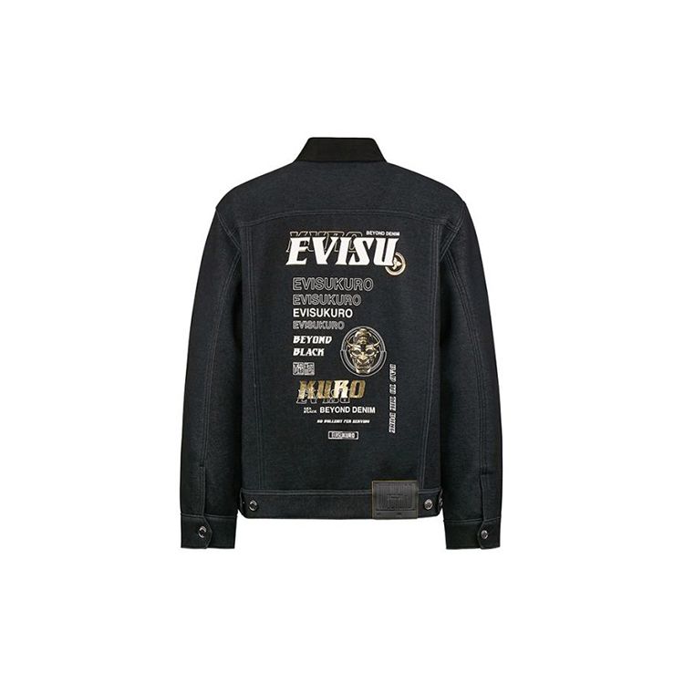 Evisu Джинсовая куртка с принтом логотипа демонической головы Хannya Мужские куртки Черный 2EAGNM0JK757FF