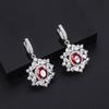 Hot European and American popular simulation jewelry imitation blood pigeon ruby stud ring necklace women