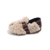 New Girls Cotton Shoes Soft Fluffy Winter Warm Children's Shoes Patchwork Plush Kids Fashion Causal Outdoor Flat Shoes Slip-on