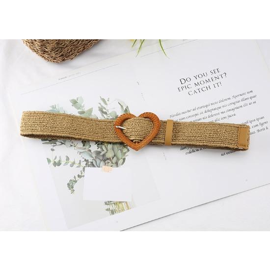 Плетеный пояс из полипропиленовой травы, женский, ретро, из хлопка и льна, в этническом стиле, пояс-кушак для платья, декоративный пояс с пряжкой в виде сердца