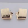 Gold Color Folded Square Stud Earrings for Women Simple Korean Temperament Jewelry for Lady Fashion Geometric Earrings