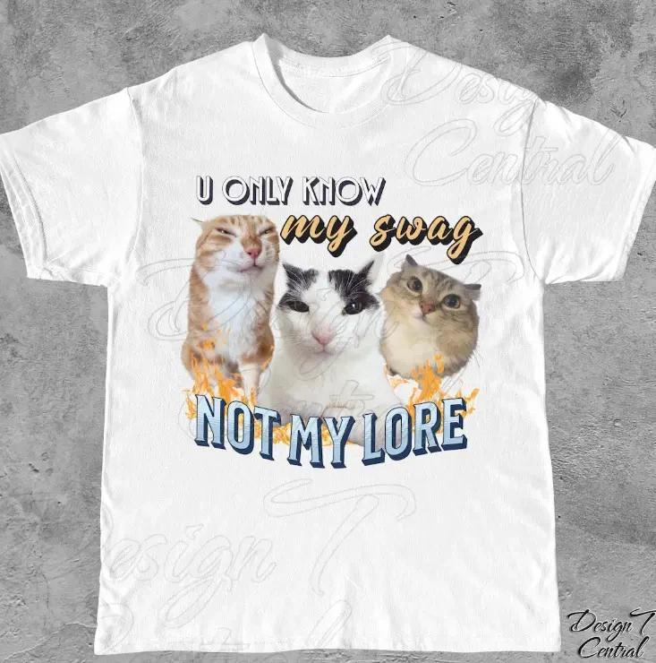 Funny Cat Meme Shirt: Y2K Retro Style, Graphic Tee