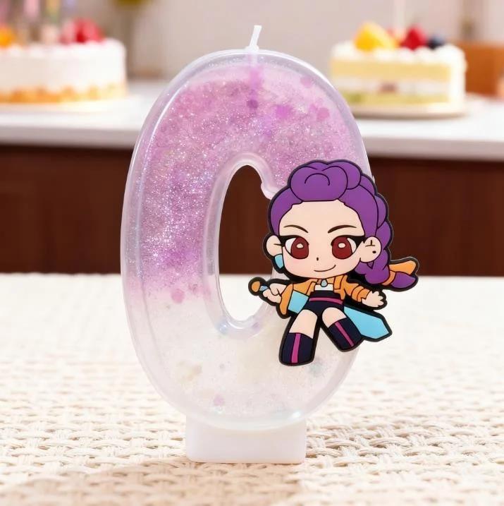 K-pop Истребители демонов Свечи Аниме Тема Свечи с цифрами 0-9 Топпер для торта на детский праздник, украшение для детского торта на день рождения, подарок