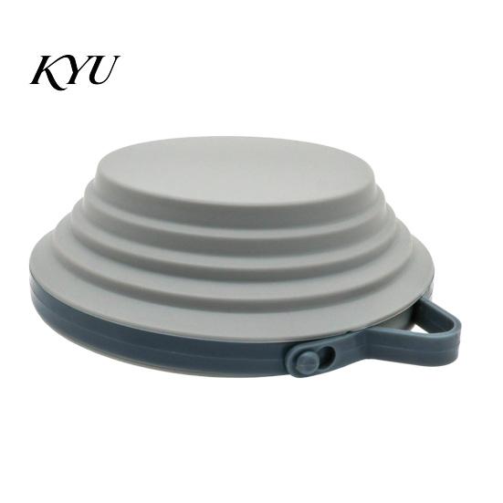 Silicone Feeding Bowl for Travel Collapsible Dog Bowl, Portable Pet Water with Hanging Non-toxic Dish Buckle, Foldable Food Outdoor Hiking Walking