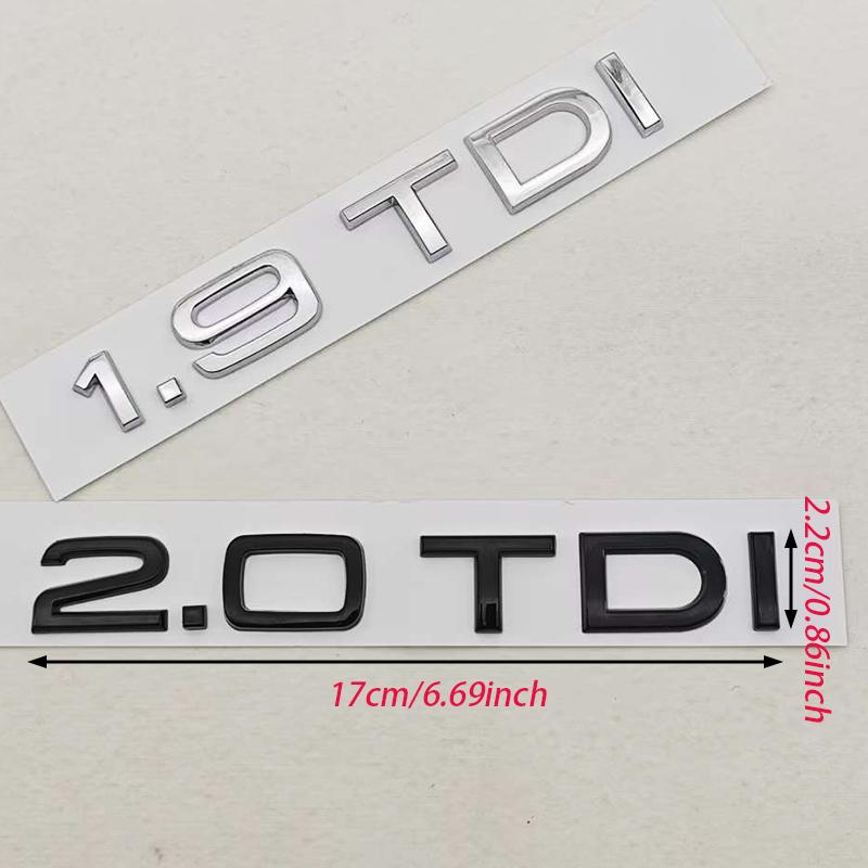 2026 3D ABS Car Letters Logo 1.9 TDI 2.0 TDI 2.8 TDI Badge Rear Trunk Sticker Decals For 4YTE A3 A4 A5 A6 Q2 Q3 Q5 Auto Accessories