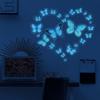 Luminous Blue Butterfly Wall Stickers Decor Butterflies for Bedroom Living Room Decoration Girls Room Wall Decals Daughter Room Wallpaper PVC Murals