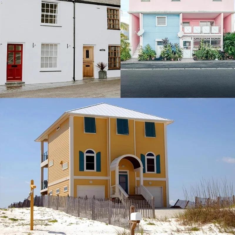 500 Латексная краска для наружных стен Водонепроницаемая, солнцезащитная, щелочестойкая для защиты стен DIY Декор Благоустройство Зданий