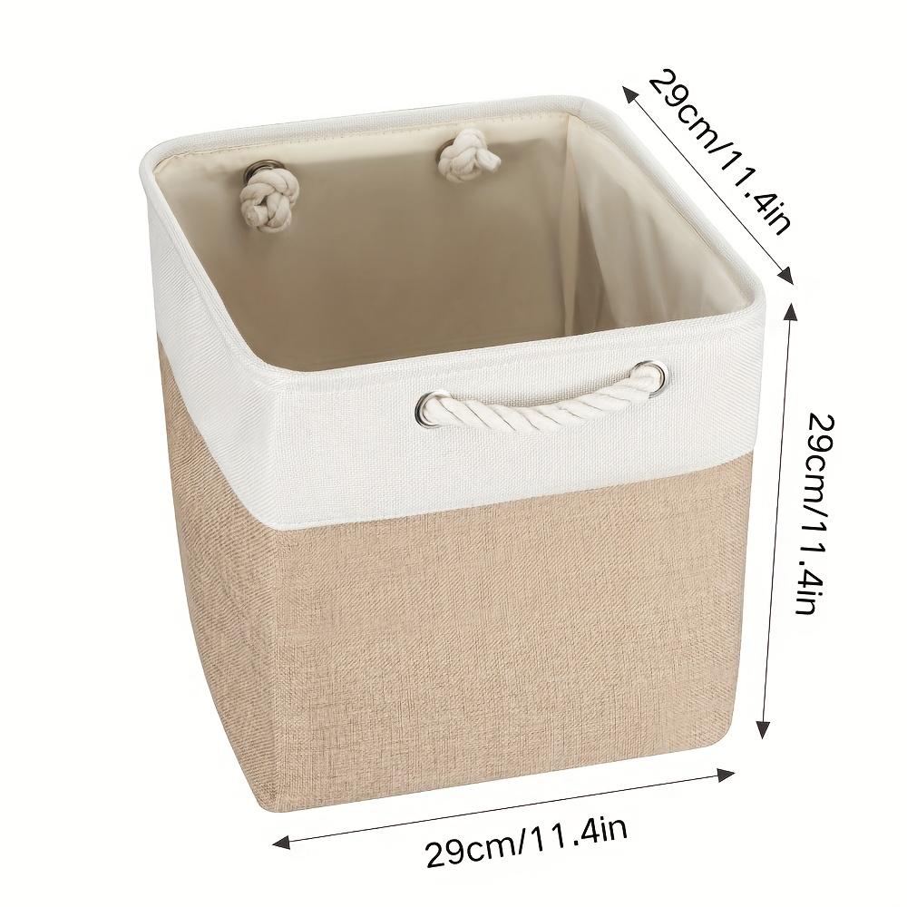 Foldable Storage Bins with Handles, Fabric Basket Organizer for Shelves Cabinets Closets, Durable Lightweight Home Use