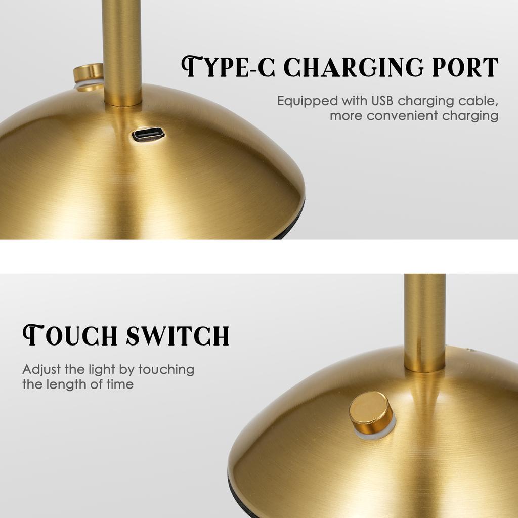 Хрустальная настольная лампа, 3 цвета с регулируемой яркостью, светодиодная романтическая алмазная хрустальная лампа, аккумуляторная сенсорная лампа, беспроводная для украшения дома