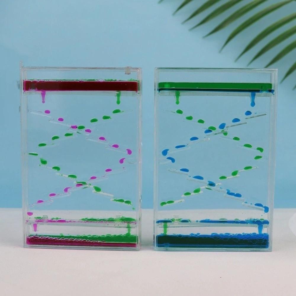 Colorful Dynamic Slime Flow Timer Square Two-color Sandglass Timer Water Drop Timer Home Decor