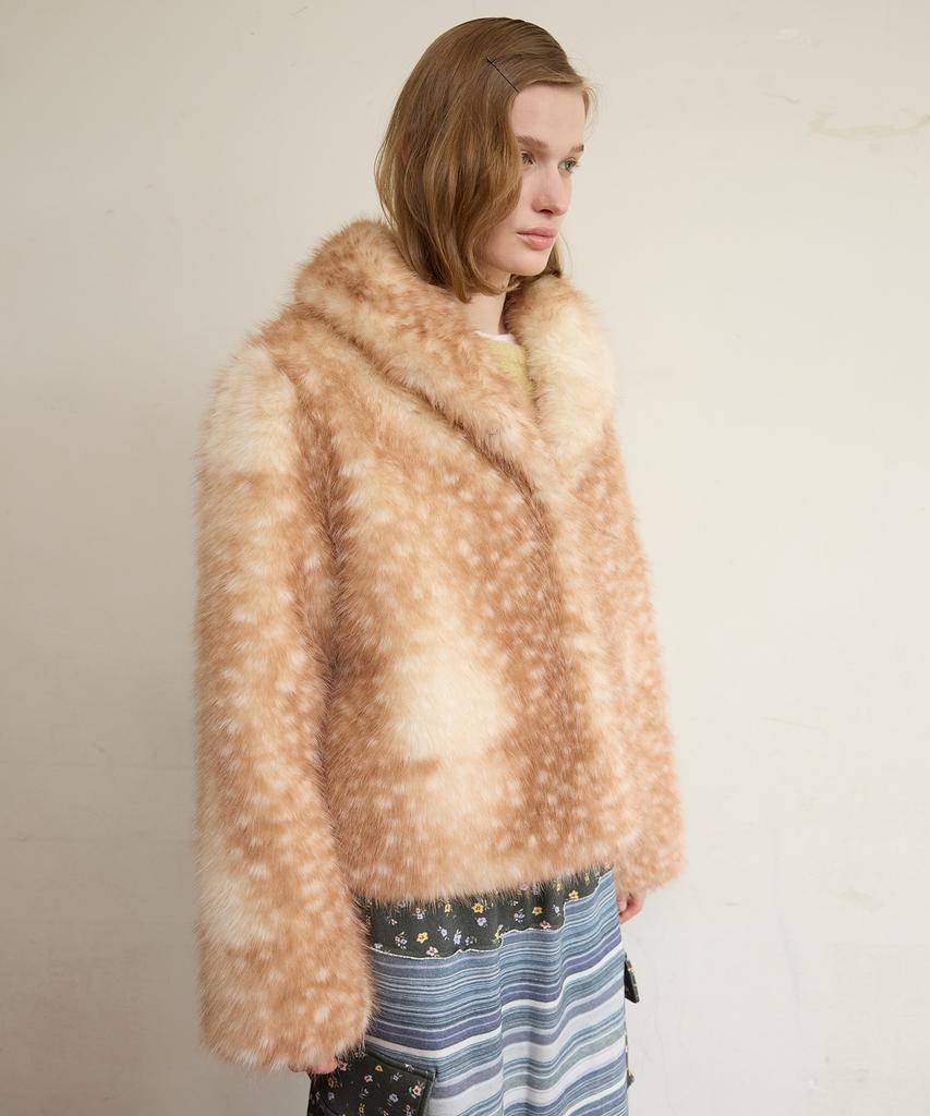 Funfromfun Bambi Fur Jacket, Brown