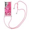 For Samsung Galaxy S24 Ultra TPU Case with Lanyard Quicksand Pattern Print Phone Cover