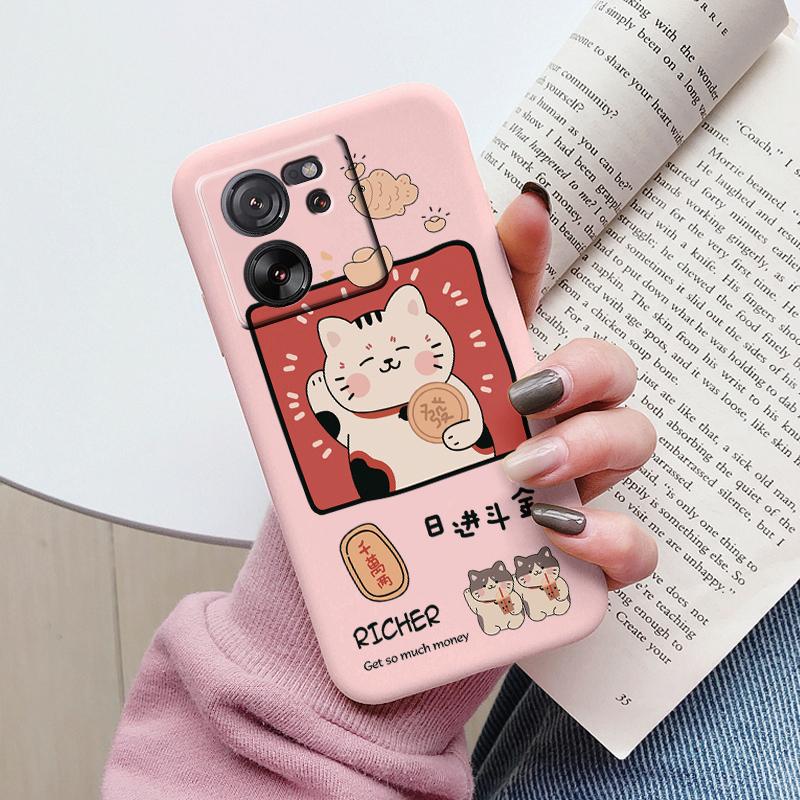 Милый Чехол-Кошка Для Xiaomi 13T Pro Силиконовый Мягкий Задний Чехол Прекрасная Мультяшная Расписная Крышка Оболочка Для Xiaomi 13T Fundas 13tpro Coque