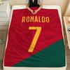 1 шт. Фланелевое одеяло с принтом CR7, Высококачественное, Для всех сезонов, Декор для дома, Тепло и уют, Идеально для рождественских подарков