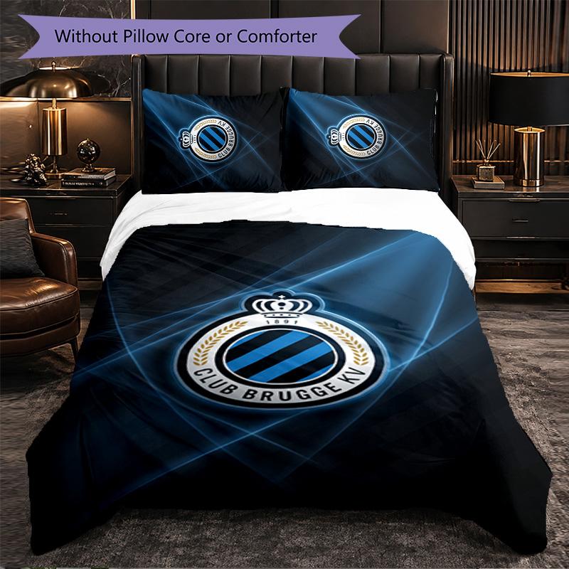 Club Brugge FC Themed Bedding 3Pcs Duvet Cover Set Decorative Bed Linen For Teen Room Home Decoration