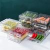  штабелируемый ящик для хранения продуктов прозрачный большой емкости контейнер для хранения свежих продуктов экономия места многоразовый органайзер для холодильника для овощей фруктов