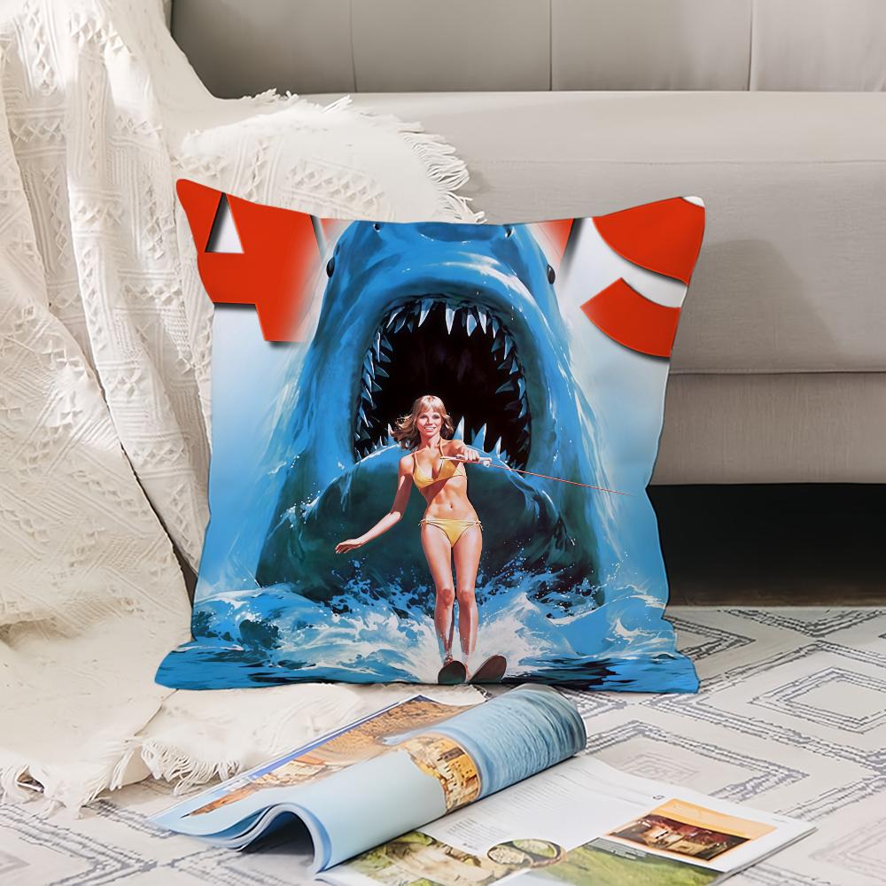 Чехол для подушки в стиле фильма ужасов J-Jaws Офисные подушки Подходят для дивана Автомобиля Спальни Декоративный чехол для подушки