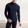 Men Sleeve Velvet Cotton-blend Underwear High Collar Thermal Underwear Set
